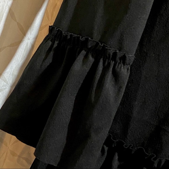 Black Ruffle Hem Shift Dress - Picture 5 of 7
